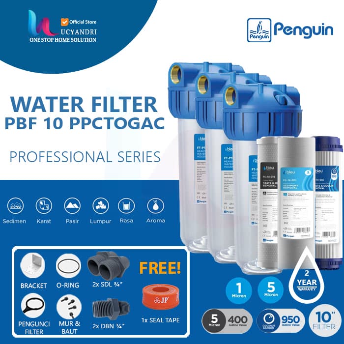 paket filter air penguin pbf 10 pp cto gac profesional series paket filter air penguin pbf 10 pp cto gac profesional series